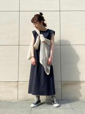 「CONVERSE TOKYO（コンバーストウキョウ）のアイテム（ワンピース/ドレス）」を使った、MANAさん（レディース・153cm）の夏コーディネート