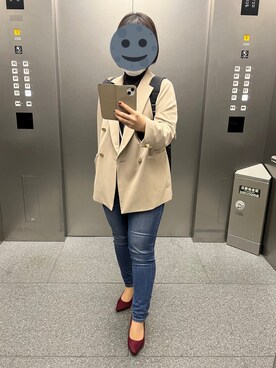 「ZOZO（ゾゾ）のスキニーデニムパンツ［WOMEN］（デニムパンツ）」を使った、gonge_of_krgmさん（レディース・153cm）の秋コーディネート