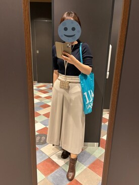 「アイテム（ブーティ、ブラウン系）」を使った、gonge_of_krgmさん（レディース・153cm）の秋コーディネート