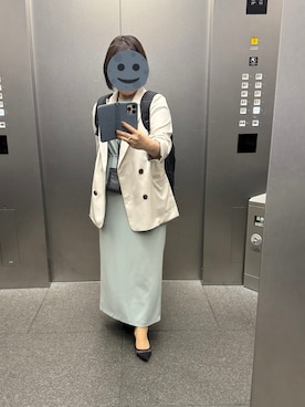 「CAPRICIEUX LE'MAGE（カプリシューレマージュ）のドロストノースリワンピース（ワンピース、ブルー系）」を使った、gonge_of_krgmさん（レディース・153cm）の夏コーディネート