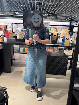 「アイテム（デニムスカート）」を使った、gonge_of_krgmさん（レディース・153cm）の秋コーディネート