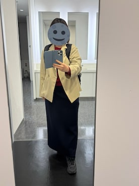 「GALLEST（ギャレスト）の【接触冷感／セットアップ可】モードフィットダブルボタンジャケット【カセット服/オケージョン/通勤】（テーラードジャケット、ベージュ系）」を使った、gonge_of_krgmさん（レディース・153cm）の春コーディネート