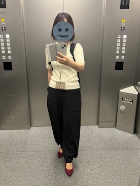「FEMMENT（ファモン）のアイテム（スラックス）」を使った、gonge_of_krgmさん（レディース・153cm）の夏コーディネート