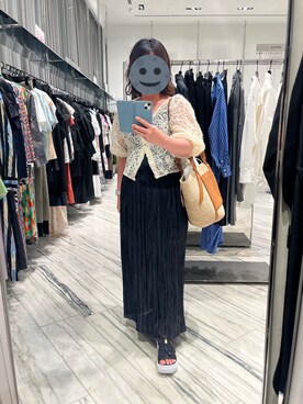 「アイテム（かごバッグ）」を使った、gonge_of_krgmさん（レディース・153cm）の夏コーディネート