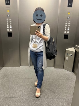 「ZOZO（ゾゾ）のスキニーデニムパンツ［WOMEN］（デニムパンツ）」を使った、gonge_of_krgmさん（レディース・153cm）の夏コーディネート