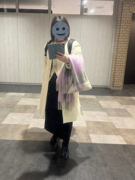 「アイテム（ノーカラーコート）」を使った、gonge_of_krgmさん（レディース・153cm）の冬コーディネート