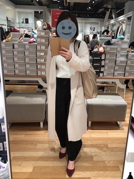 「FEMMENT（ファモン）のアイテム（スラックス）」を使った、gonge_of_krgmさん（レディース・153cm）の秋コーディネート