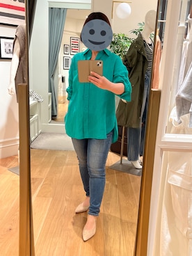 「ZOZO（ゾゾ）のスキニーデニムパンツ［WOMEN］（デニムパンツ）」を使った、gonge_of_krgmさん（レディース・153cm）の春コーディネート