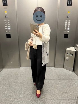 「FEMMENT（ファモン）のアイテム（スラックス）」を使った、gonge_of_krgmさん（レディース・153cm）の秋コーディネート