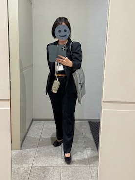 「N.（N. Natural Beauty Basic）（エヌエヌナチュラルビューティーベーシック）の【追加生産】◆総針ボトルネック５分袖ニット（ニット/セーター、ブラック系）」を使った、gonge_of_krgmさん（レディース・153cm）の夏コーディネート