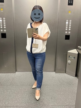 「ZOZO（ゾゾ）のスキニーデニムパンツ［WOMEN］（デニムパンツ）」を使った、gonge_of_krgmさん（レディース・153cm）の春コーディネート