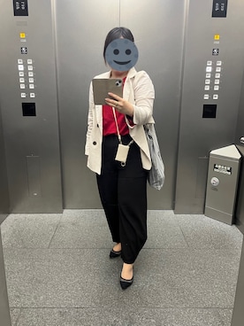 「FEMMENT（ファモン）のアイテム（スラックス）」を使った、gonge_of_krgmさん（レディース・153cm）の春コーディネート