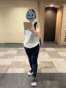 「アイテム（ピアス（両耳用）、ブルー系）」を使った、gonge_of_krgmさん（レディース・153cm）の夏コーディネート