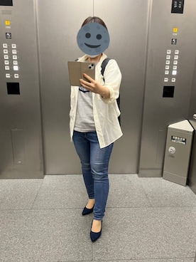 「ZOZO（ゾゾ）のスキニーデニムパンツ［WOMEN］（デニムパンツ）」を使った、gonge_of_krgmさん（レディース・153cm）の秋コーディネート