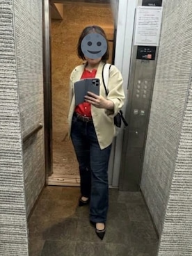「GU（ジーユー）のアイテム（デニムパンツ、ブルー系）」を使った、gonge_of_krgmさん（レディース・153cm）の秋コーディネート