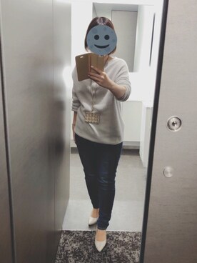 「ZOZO（ゾゾ）のスキニーデニムパンツ［WOMEN］（デニムパンツ）」を使った、gonge_of_krgmさん（レディース・153cm）の秋コーディネート