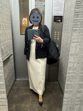 「CAPRICIEUX LE'MAGE（カプリシューレマージュ）のドロストノースリワンピース（ワンピース、ホワイト系）」を使った、gonge_of_krgmさん（レディース・153cm）の春コーディネート