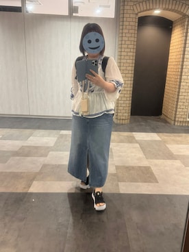 「アイテム（デニムスカート）」を使った、gonge_of_krgmさん（レディース・153cm）の夏コーディネート