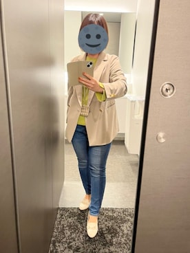 「ZOZO（ゾゾ）のスキニーデニムパンツ［WOMEN］（デニムパンツ）」を使った、gonge_of_krgmさん（レディース・153cm）の春コーディネート