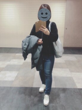 「ZOZO（ゾゾ）のスキニーデニムパンツ［WOMEN］（デニムパンツ）」を使った、gonge_of_krgmさん（レディース・153cm）の秋コーディネート
