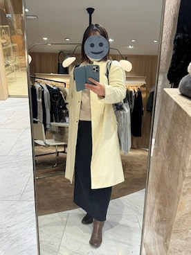 「アイテム（ノーカラーコート）」を使った、gonge_of_krgmさん（レディース・153cm）の冬コーディネート