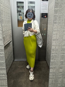 「PLEATS PLEASE（プリーツプリーズ）のアイテム（ワンピース、グリーン系）」を使った、gonge_of_krgmさん（レディース・153cm）の秋コーディネート
