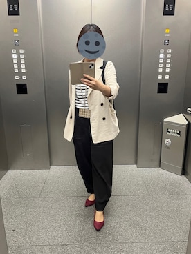 「FEMMENT（ファモン）のアイテム（スラックス）」を使った、gonge_of_krgmさん（レディース・153cm）の秋コーディネート