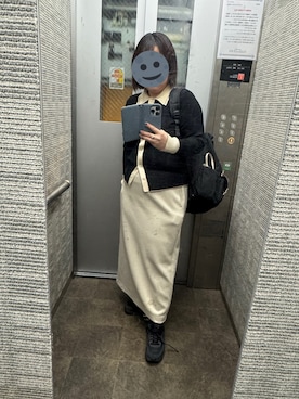 「UNIQLO（ユニクロ）のアイテム（スカート、ホワイト系）」を使った、gonge_of_krgmさん（レディース・153cm）の春コーディネート