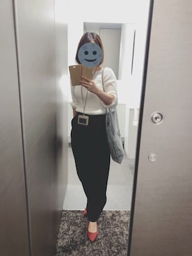 「FEMMENT（ファモン）のアイテム（スラックス）」を使った、gonge_of_krgmさん（レディース・153cm）の秋コーディネート