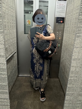 「no brand（ノーブランド）のアイテム（ワンピース、ブルー系）」を使った、gonge_of_krgmさん（レディース・153cm）の夏コーディネート