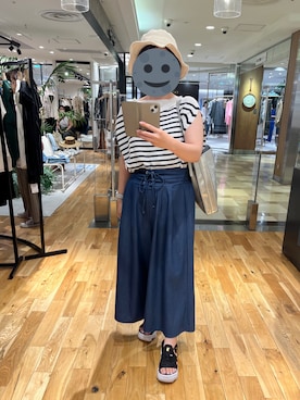 「DANTON（ダントン）のアイテム（帽子）」を使った、gonge_of_krgmさん（レディース・153cm）の夏コーディネート