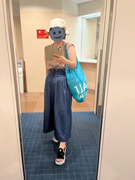 「DANTON（ダントン）のアイテム（帽子）」を使った、gonge_of_krgmさん（レディース・153cm）の夏コーディネート