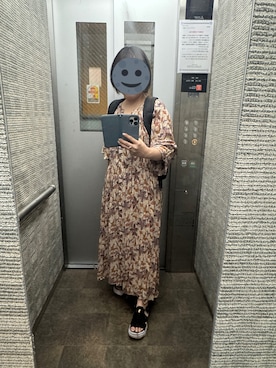 「Ungrid（アングリッド）のアイテム（ワンピース、オレンジ系）」を使った、gonge_of_krgmさん（レディース・153cm）の夏コーディネート