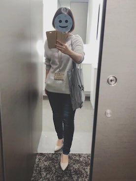 「ZOZO（ゾゾ）のスキニーデニムパンツ［WOMEN］（デニムパンツ）」を使った、gonge_of_krgmさん（レディース・153cm）の秋コーディネート
