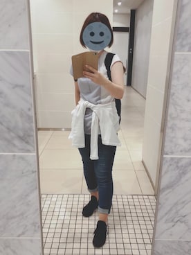 「ZOZO（ゾゾ）のスキニーデニムパンツ［WOMEN］（デニムパンツ）」を使った、gonge_of_krgmさん（レディース・153cm）の夏コーディネート