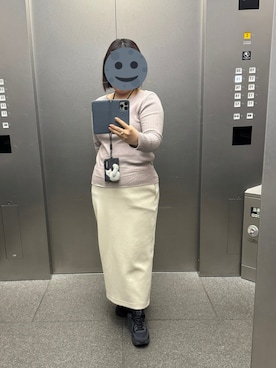 「GU（ジーユー）のアイテム（スカート、ホワイト系）」を使った、gonge_of_krgmさん（レディース・153cm）の春コーディネート