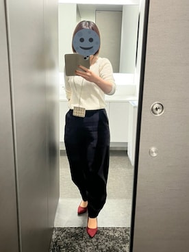 「FEMMENT（ファモン）のアイテム（スラックス）」を使った、gonge_of_krgmさん（レディース・153cm）の春コーディネート