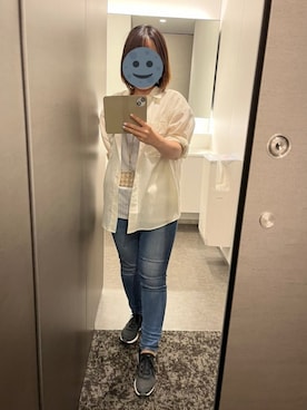「ZOZO（ゾゾ）のスキニーデニムパンツ［WOMEN］（デニムパンツ）」を使った、gonge_of_krgmさん（レディース・153cm）の夏コーディネート