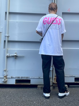 「Guess（ゲス）のアイテム」を使った、saiiさん（レディース・159cm）の夏コーディネート