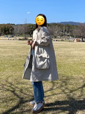 「アイテム（その他アウター、ホワイト系）」を使った、mimi さん（レディース・155cm）の春コーディネート