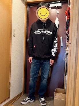 「ROLLING CRADLE（ローリングクレイドル）のアイテム（パンツ）」を使った、どるちさん（メンズ・171cm）の冬コーディネート