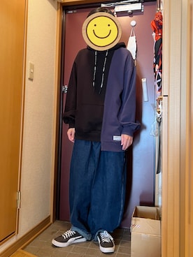 「SABBAT13（サバト）のアイテム」を使った、どるちさん（メンズ・171cm）の秋コーディネート