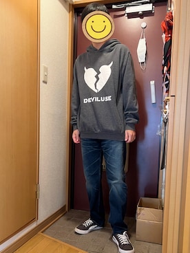 「ROLLING CRADLE（ローリングクレイドル）のアイテム（パンツ）」を使った、どるちさん（メンズ・171cm）の冬コーディネート