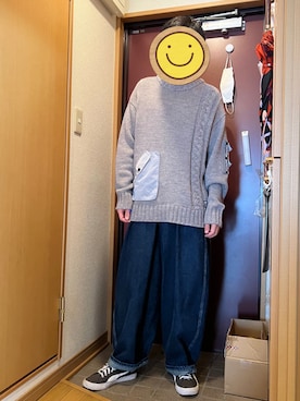 「SABBAT13（サバト）のアイテム」を使った、どるちさん（メンズ・171cm）の冬コーディネート