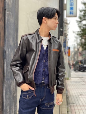 「AVIREX（アヴィレックス）のアイテム（カバーオール）」を使った、yu- sukeさん（メンズ・184cm）の秋コーディネート