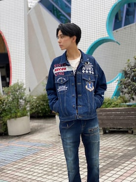 「秋トレンド2021」｜「アイテム（デニムジャケット）」を使った、yu- sukeさん（メンズ・184cm）の夏コーディネート