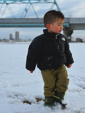 「moz（モズ）のアイテム」を使った、souさん（キッズ・80cm）の冬コーディネート