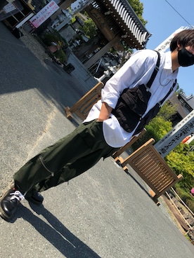 「Dr. Martens（ドクターマーチン）のDr.Martens / ドクターマーチン 1461 3EYE GIBSON SHOE 3ホール ギブソン シューズ ブーツ（ブーツ）」を使った、おみねさん（メンズ・171cm）の夏コーディネート