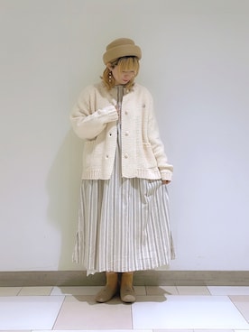 「刺繍」｜「アイテム（アナログ腕時計）」を使った、ほたてさん（レディース・155cm）の秋コーディネート