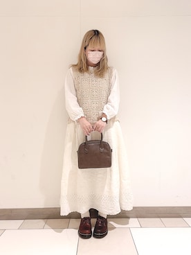 「Dr. Martens（ドクターマーチン）の《Dr.Martens》CORE 1461 CASK AMBASSADOR (ABANDON BR)（ローファー）」を使った、ほたてさん（レディース・155cm）の春コーディネート